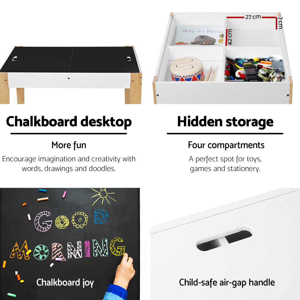 Kids Table and Chair Activity Chalkboard Desk