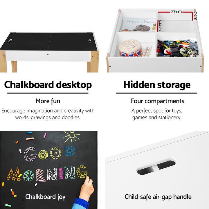 Kids Table and Chair Activity Chalkboard Desk
