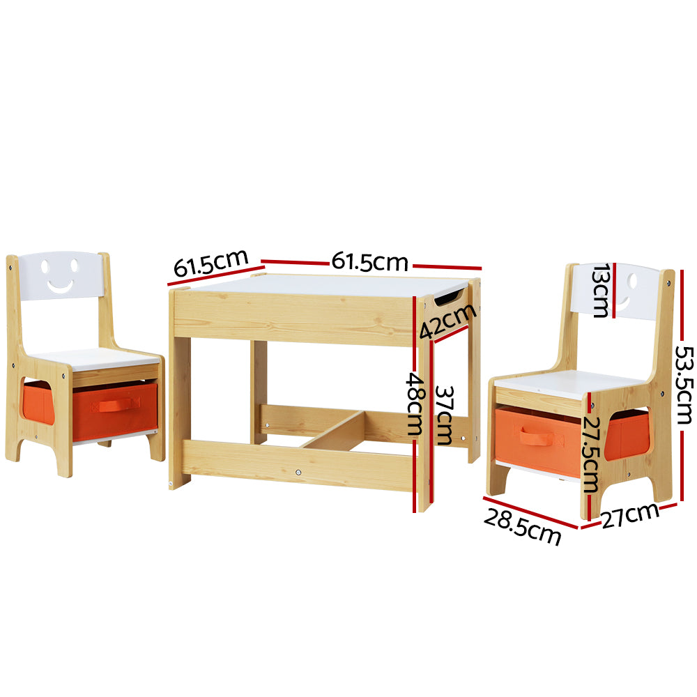 Keezi 3PCS Kids Table and Chairs Activity Desk