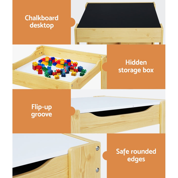Keezi 3PCS Kids Table and Chairs Activity Desk