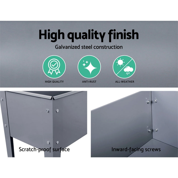 Raised Garden Bed - 100 x 80x 30cm - Grey / Steel - Standing Box