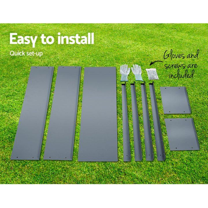 Raised Garden Bed - 100 x 80x 30cm - Grey / Steel - Standing Box
