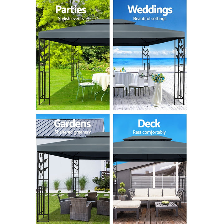 Instahut Gazebo 4x3m Canopy Grey