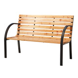 Gardeon Outdoor Wooden Garden Bench - 2 Seater - Steel / Wood