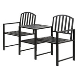 Gardeon Garden Bench Seat / Loveseat - Steel - Black