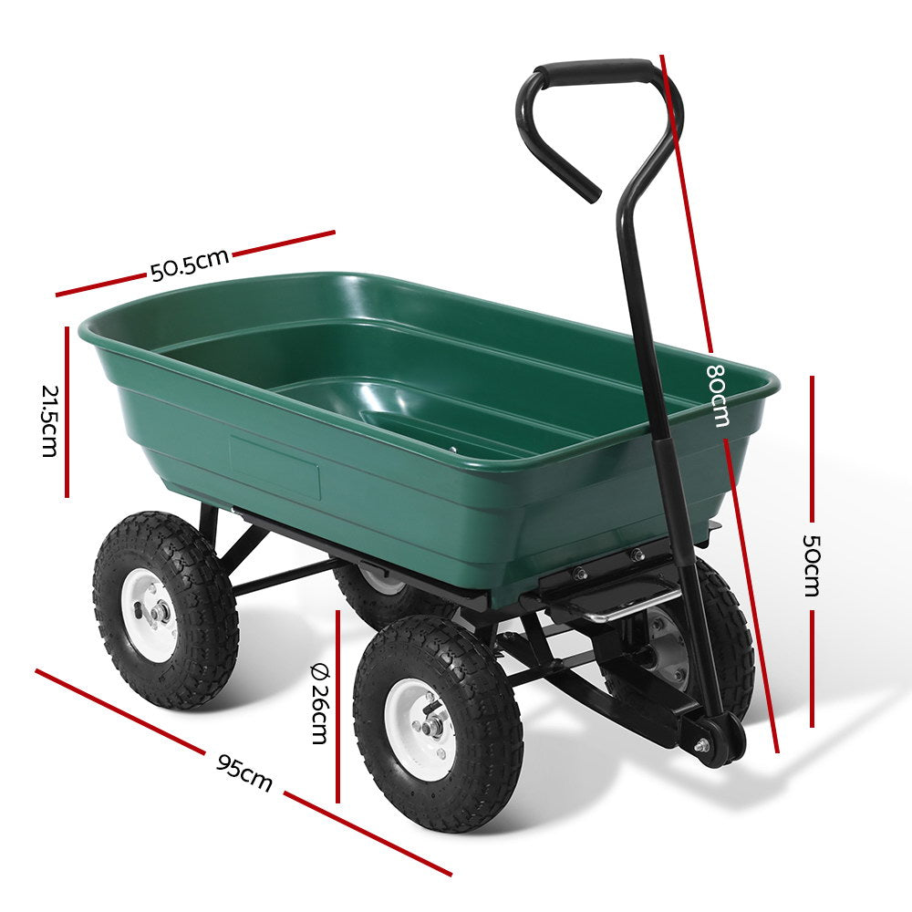 Gardeon 75L Garden Dump Cart - Green - The  Best Backyard