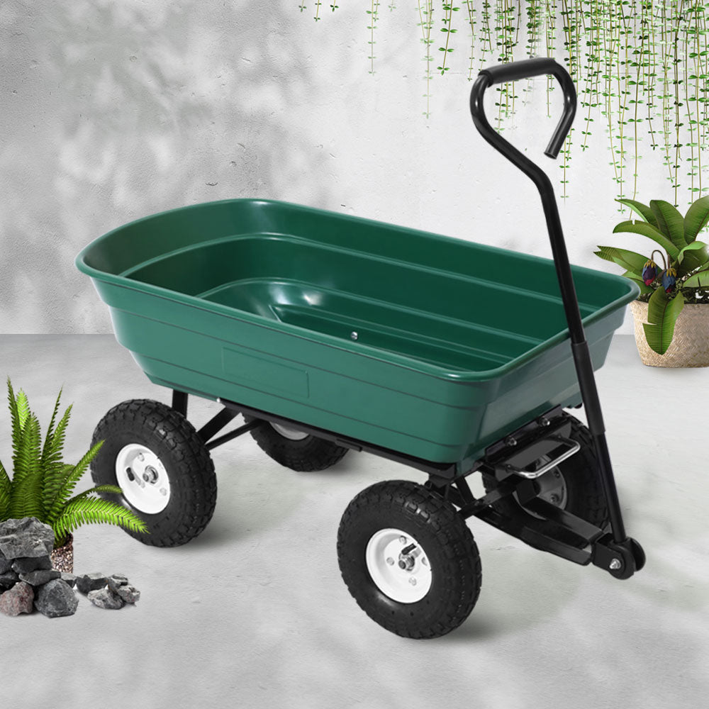 Gardeon 75L Garden Dump Cart - Green - The  Best Backyard