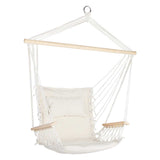Gardeon Hammock Chair Hanging with Armrest - Cream