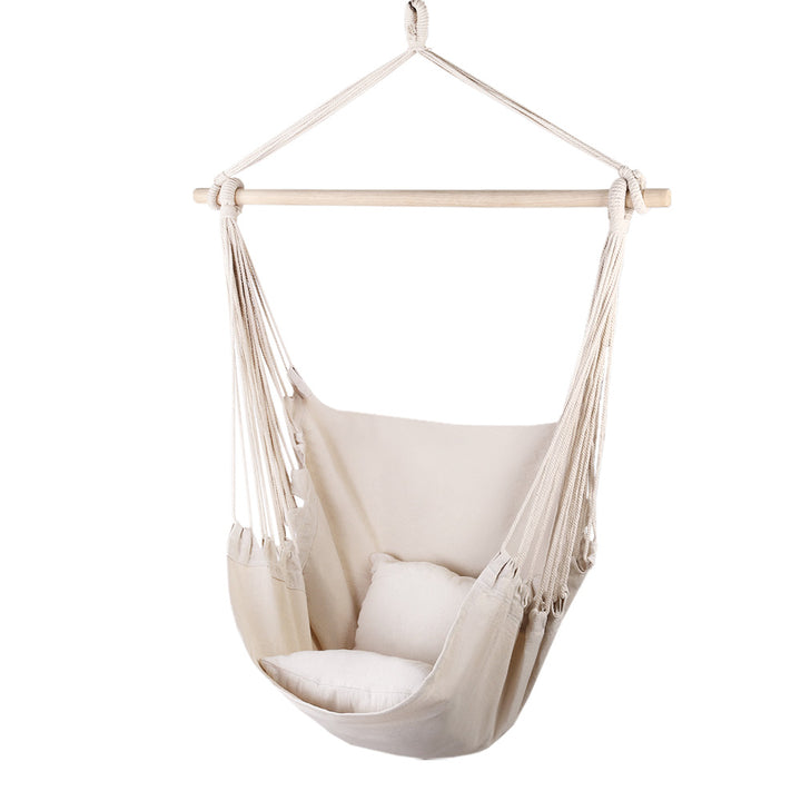 Hammock Swing chair in cream with cushions