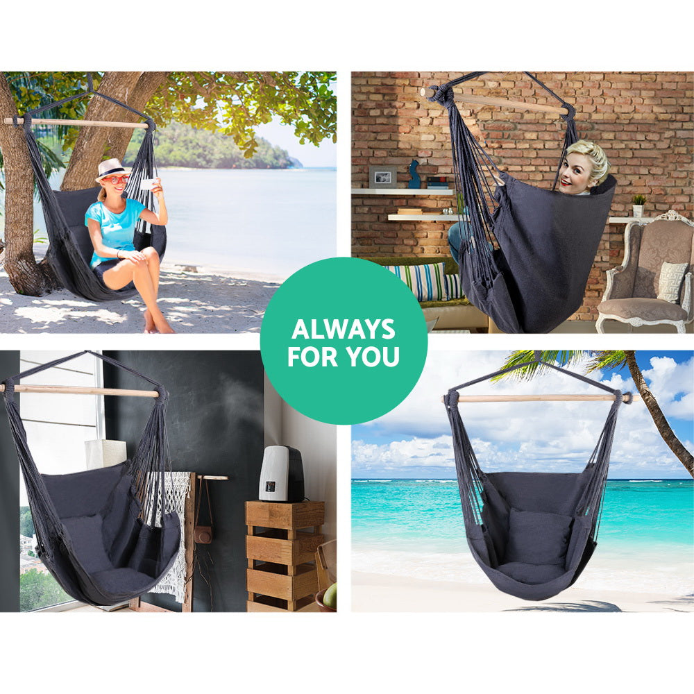 Gardeon Hammock Swing Chair - Grey - The  Best Backyard