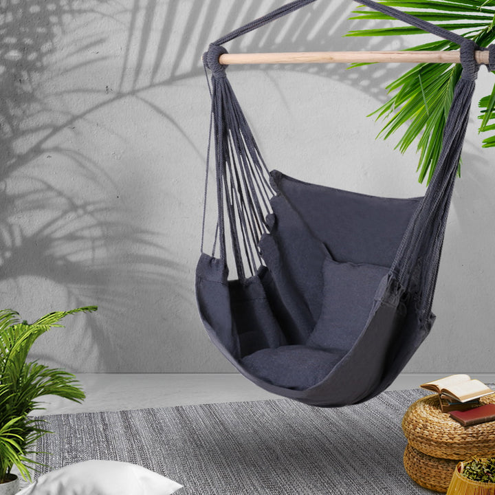 Gardeon Hammock Swing Chair - Grey - The  Best Backyard