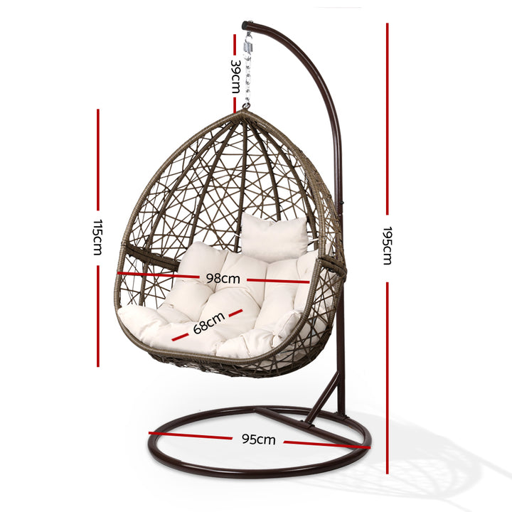 Outdoor Large Hanging Egg Chair - Brown