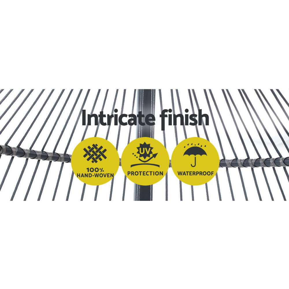 Gardeon Outdoor Furniture Egg Hammock Hanging Swing Chair Stand Pod Wicker Grey