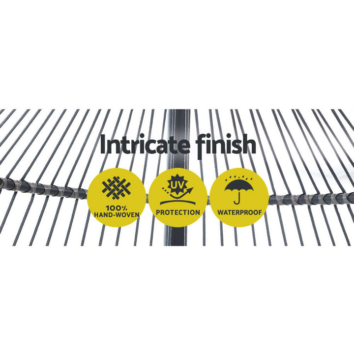 Gardeon Outdoor Furniture Egg Hammock Hanging Swing Chair Stand Pod Wicker Grey