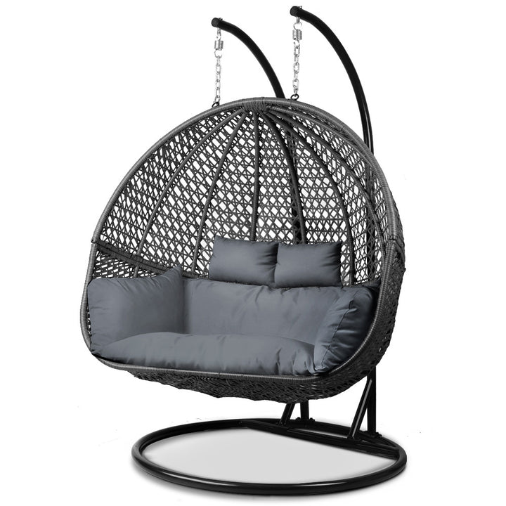 Outdoor Double Hanging Egg Chair - Black