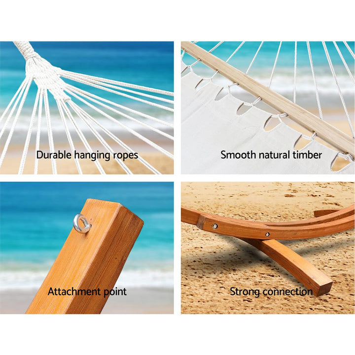 Double Hammock with Wooden Hammock Stand - The  Best Backyard