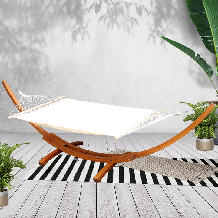 Double Hammock with Wooden Hammock Stand - The  Best Backyard