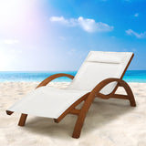 Contour Wooden Sun Lounge with Comfortable Mesh