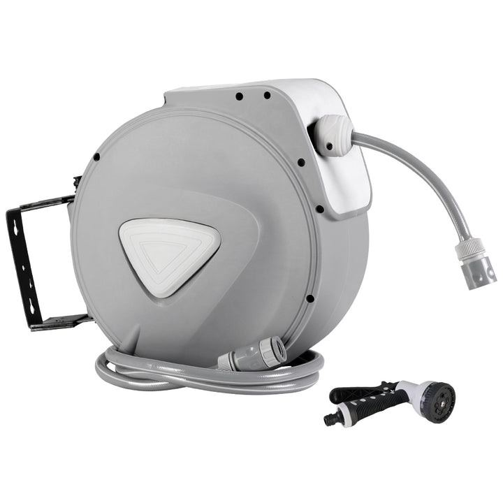 20M Retractable Water Hose Reel with Plastic Spray Gun