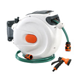 20m Retractable Hose Reel with Spray Gun & Auto Rewind
