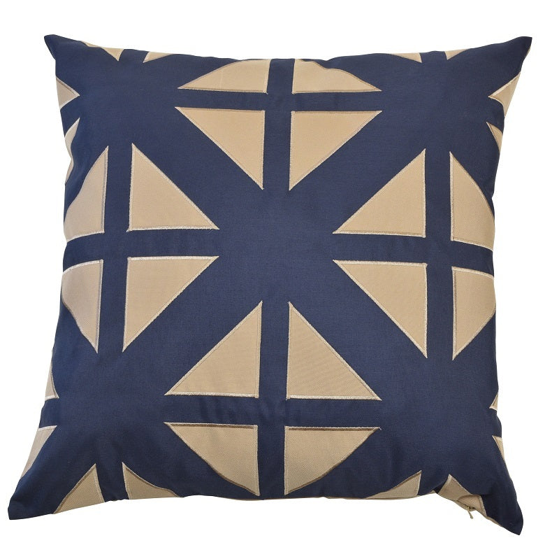 navy and beige outdoor cushion cover for hamptons style