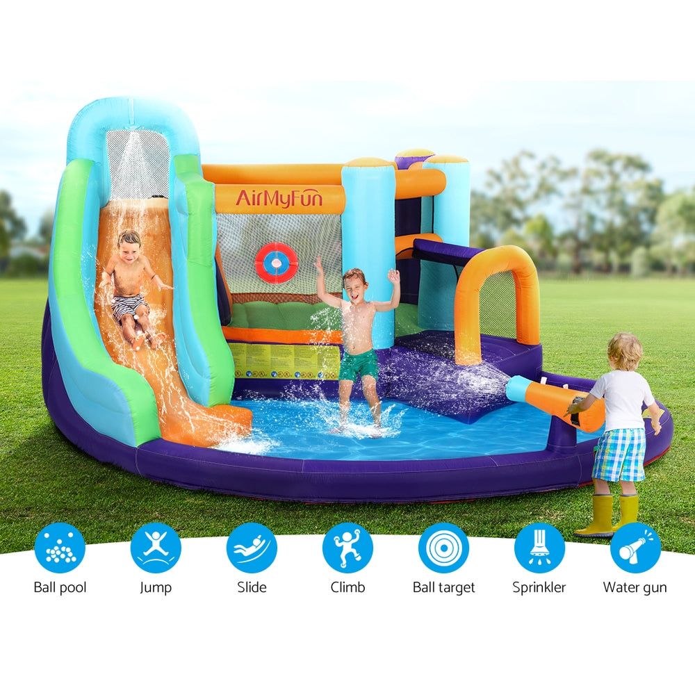 AirMyFun Inflatable Water Slide Kids Jumping Castle Splash Toy Outdoor Park