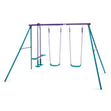 Plum Jupiter Double Metal Swing Set