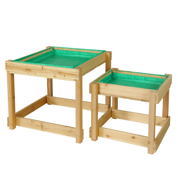 Sand and Water Wooden Table with Cover Outdoor Sand Pit Toys