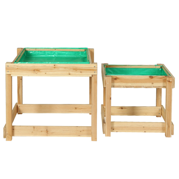 Sand and Water Wooden Table with Cover Outdoor Sand Pit Toys