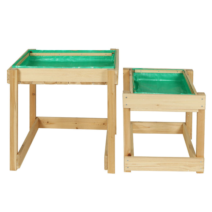 Sand and Water Wooden Table with Cover Outdoor Sand Pit Toys