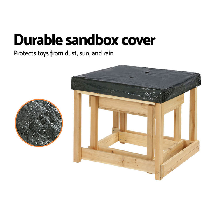 Sand and Water Wooden Table with Cover Outdoor Sand Pit Toys