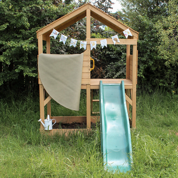 Bentley Elevated Cubby House with 1.8m Green Slide