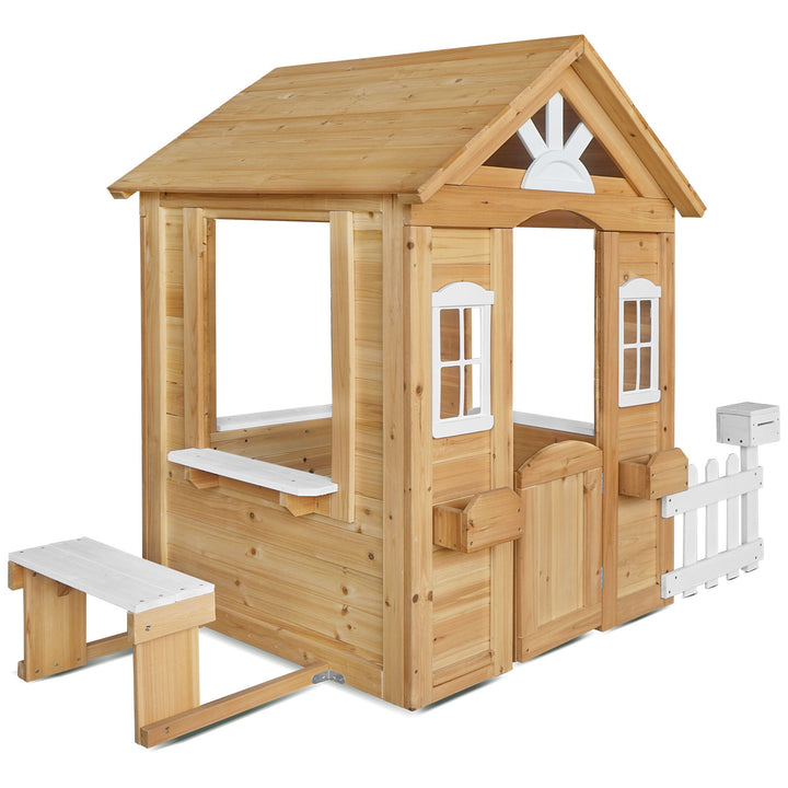Kids Teddy Cubby House in Natural Timber (V2) with Floor