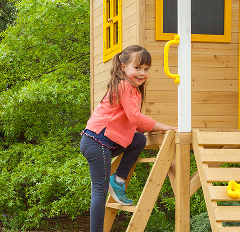 Warrigal Elevated Cubby House - Yellow Slide by Lifespan Kids