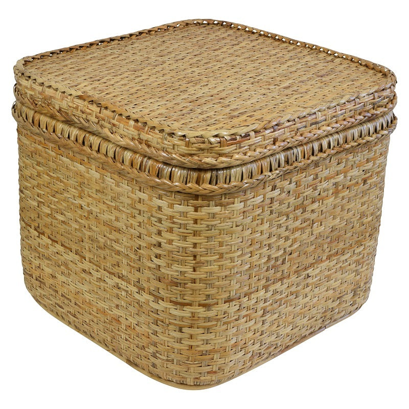 Mandalay Rattan Chest Square Side Table Coffee Table - The Best Backyard