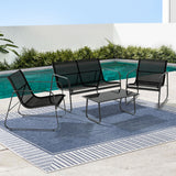 Gardeon Outdoor Lounge Setting with Table - Textilene Fabric