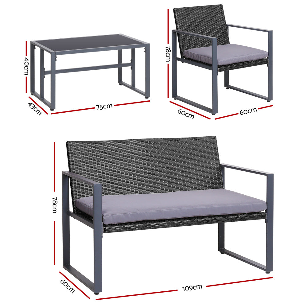 Broadbeach Furniture 4pc Patio Set with Lounge - The  Best Backyard