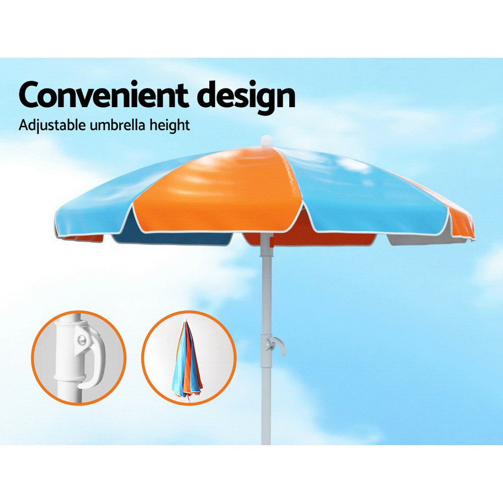 Kids Outdoor Picnic Set Umbrella Water Sand Pit Box