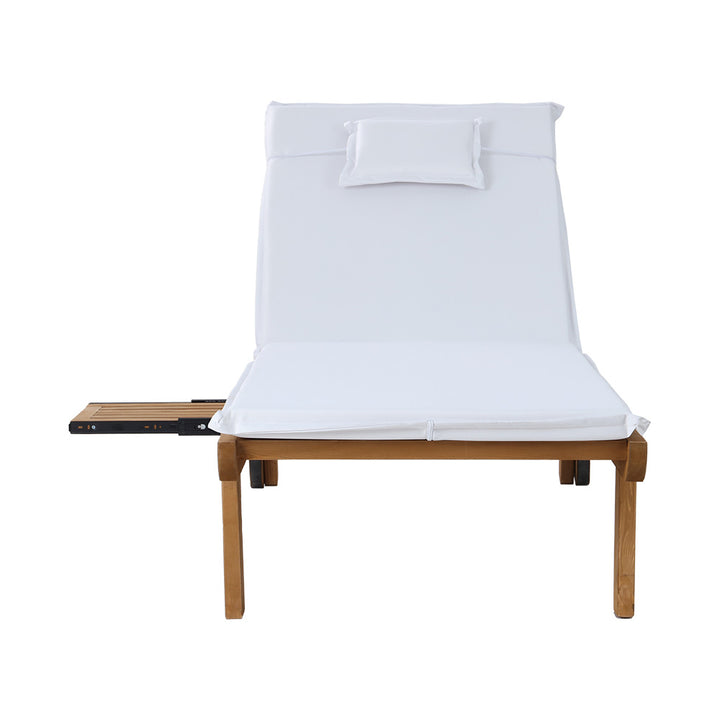 Sun Lounge Wooden Day Bed Wheel Patio