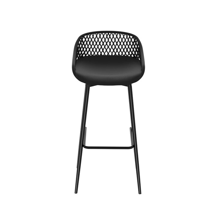 4pcs Outdoor Bar Stools Patio - Black Metal