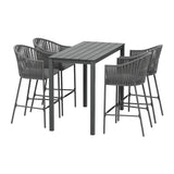 Gardeon 5pc Outdoor Bar Setting - Table & Bistro Chairs