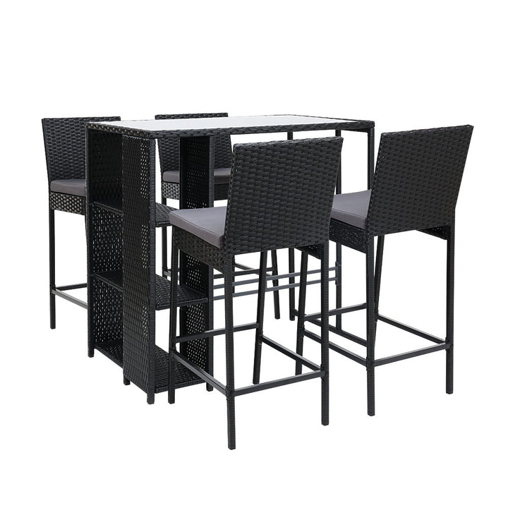 Outdoor Bar Table & Stools Set 5PCS