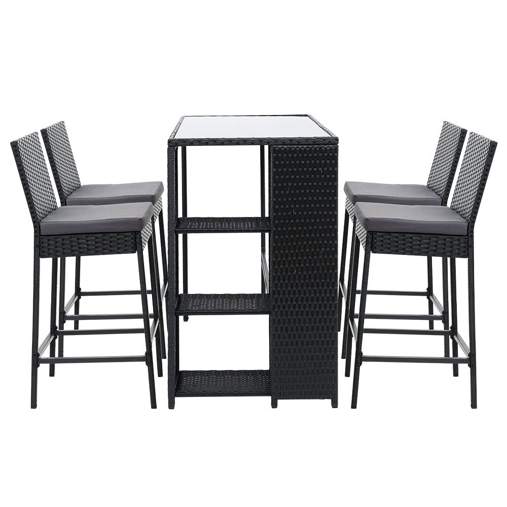 Outdoor Bar Table & Stools Set 5PCS