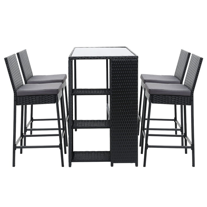 Outdoor Bar Table & Stools Set 5PCS