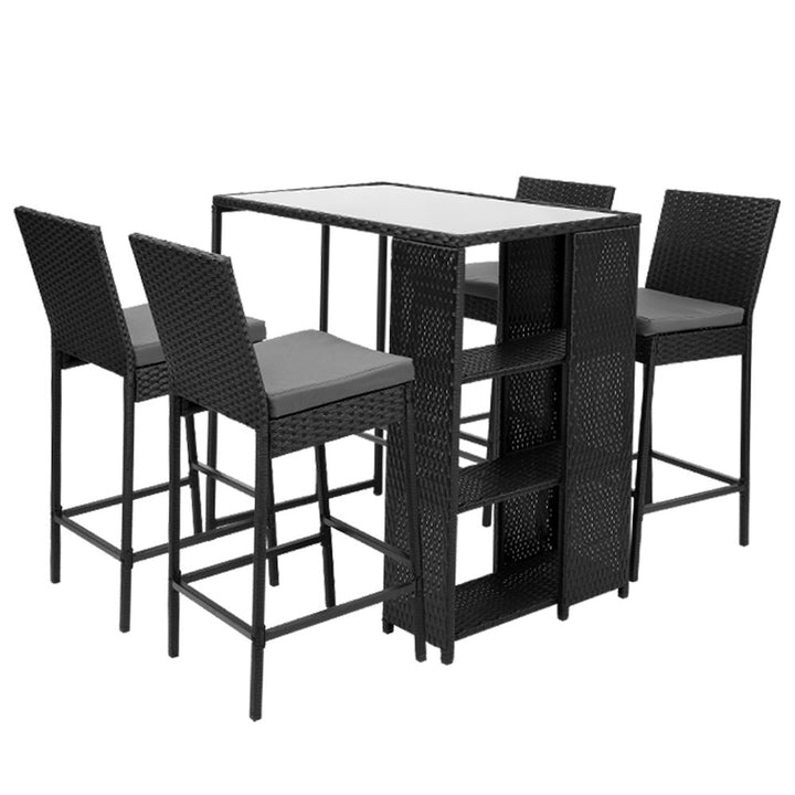 Outdoor Bar Table & Stools Set 5PCS