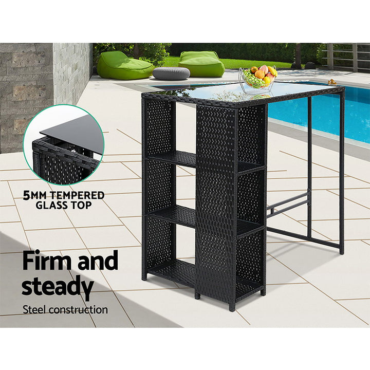 Outdoor Bar Table & Stools Set 5PCS