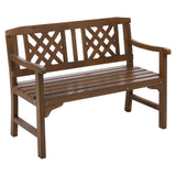 Wooden Garden Bench - 2 Seater - Natural Finish