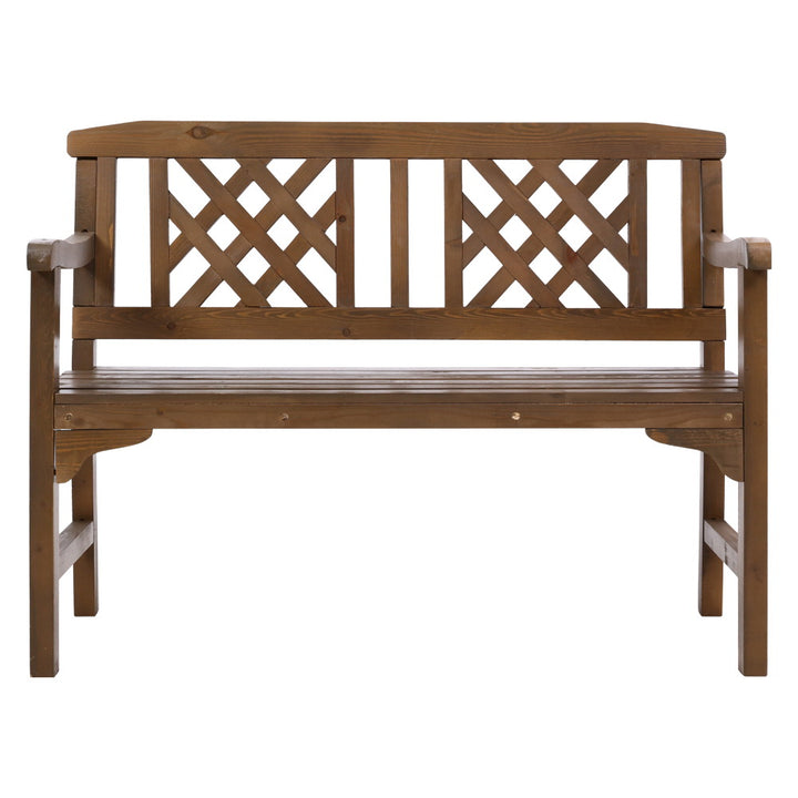 Wooden Garden Bench 2 Seat Natural