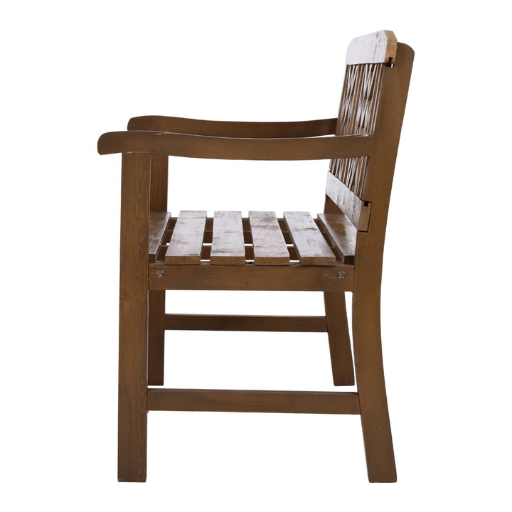 Wooden Garden Bench 2 Seat Natural