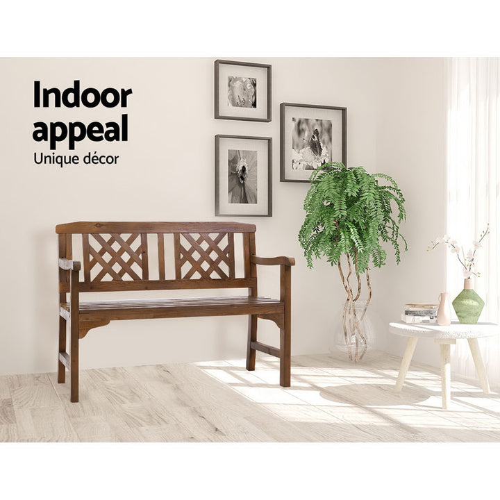 Wooden Garden Bench 2 Seat Natural